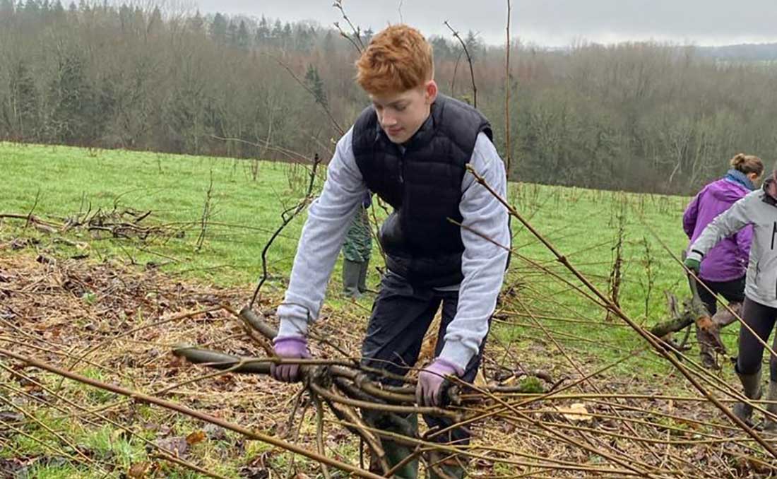 Volunteer helps birdlife on Gravetye Estate