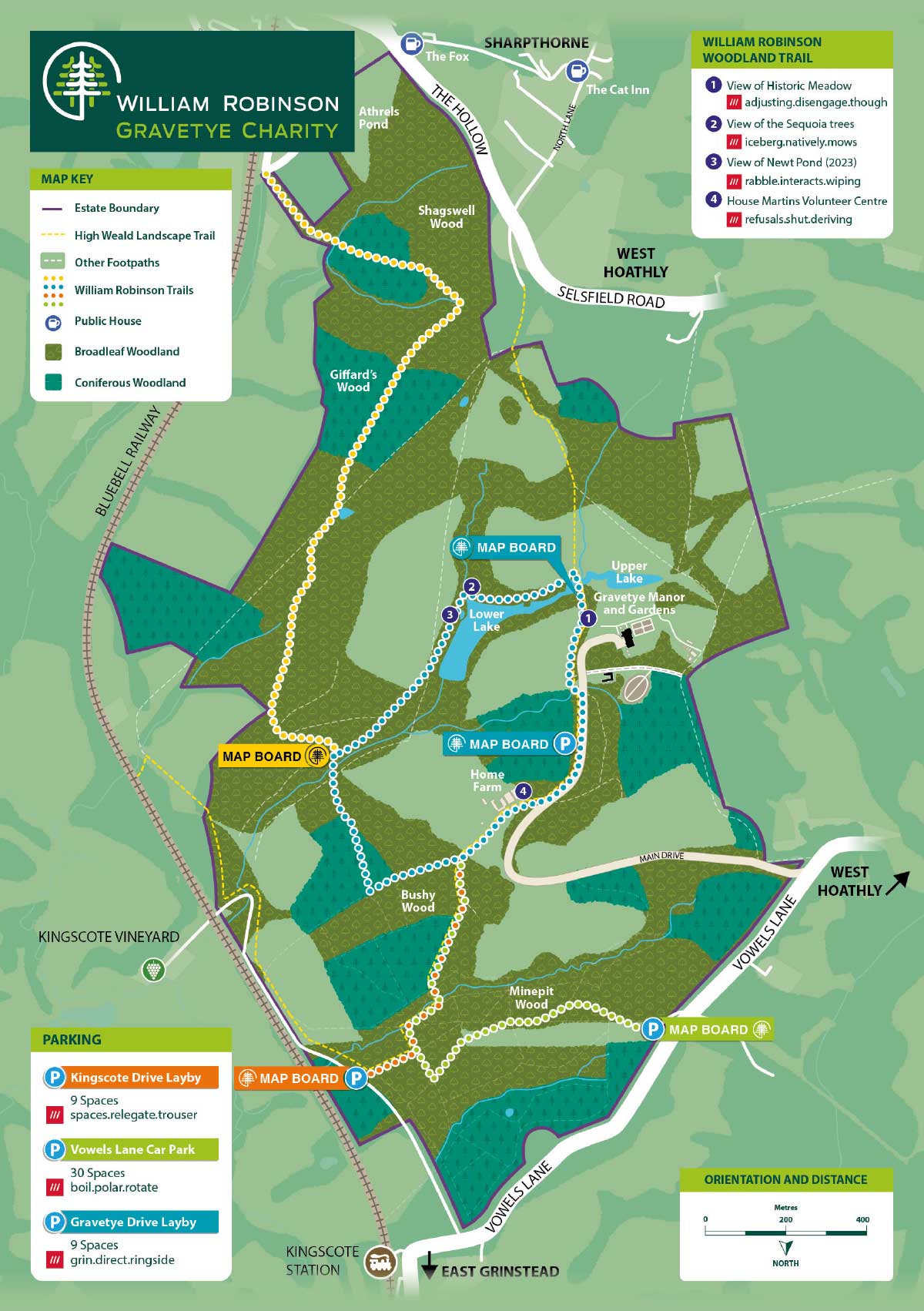 Gravetye Trail Map 2024